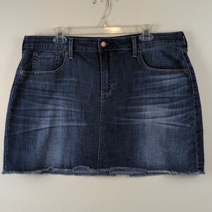 Signature by Levi Strauss Gold Dark Blue Denim High Rise Mini Skirt Size 18
